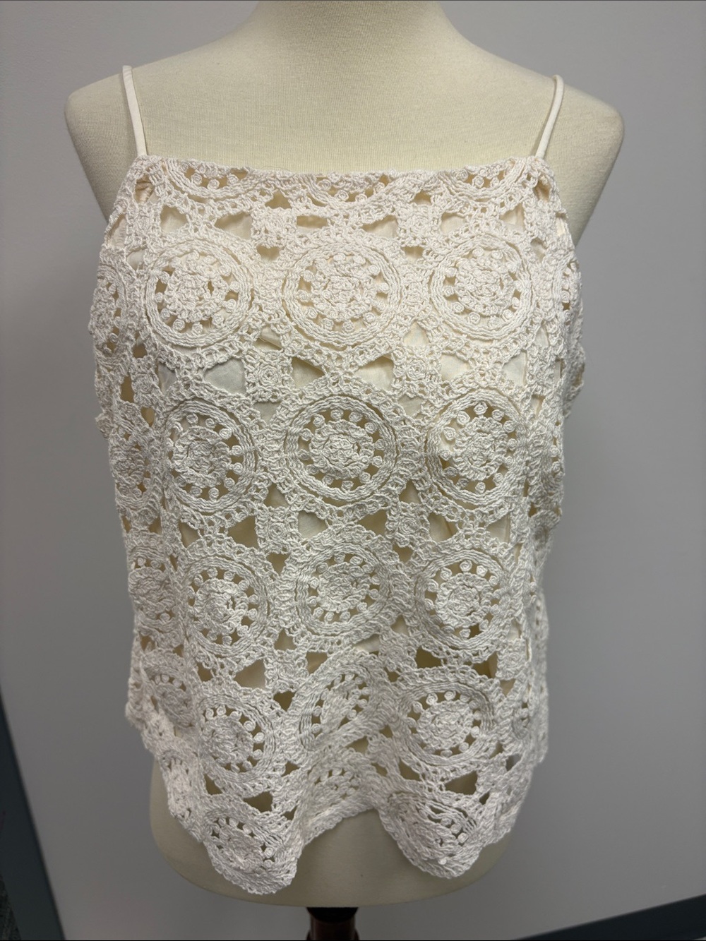 LOFT Cream Crochet Lace Camisole